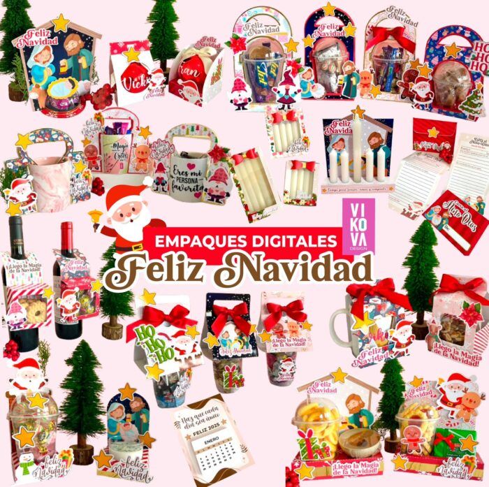 Plantilla de empaques de navidad