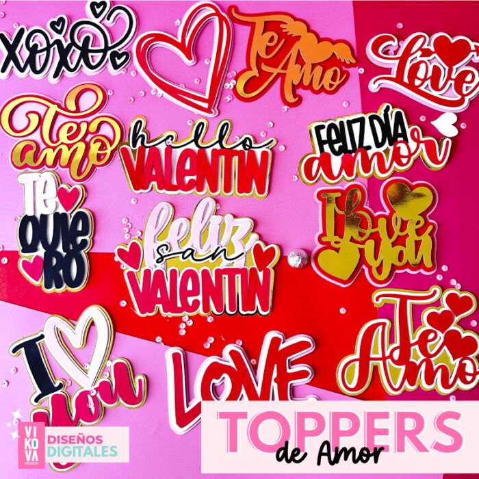Plantillas de Toppers o letreros de Amor