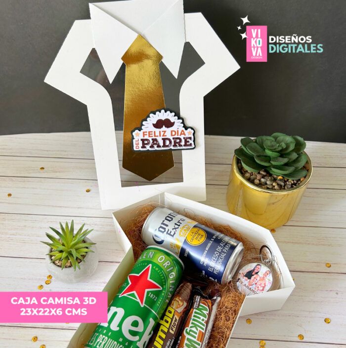 Plantilla de caja camisa 3d