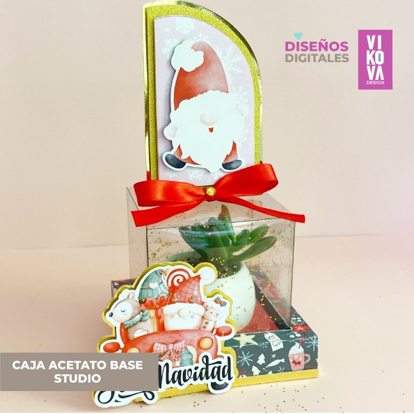 Diseños digitales papeleria creativa navidad caja acetato
