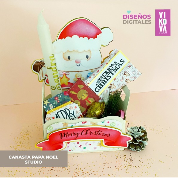 Diseños digitales papeleria creativa navidad canasta navidad
