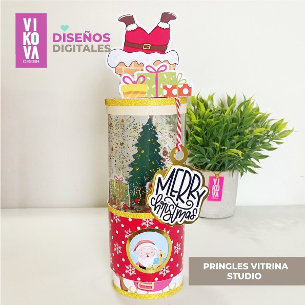 Diseños digitales papeleria creativa navidad pringles
