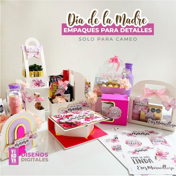 Plantillas de empaques grandes para regalos con cameo
