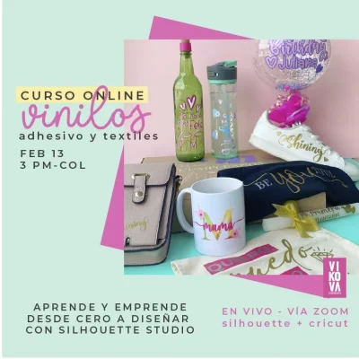 VIKOVA DESIGN Plantillas Digitales de Papeleria Creativa Curso de vinilos adhesivos y textiles con cameo