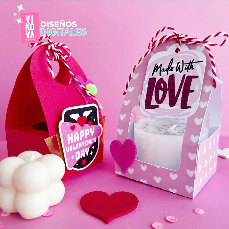 VIKOVA DESIGN Plantillas Digitales de Papeleria Creativa Plantilla de caja agarre circulo