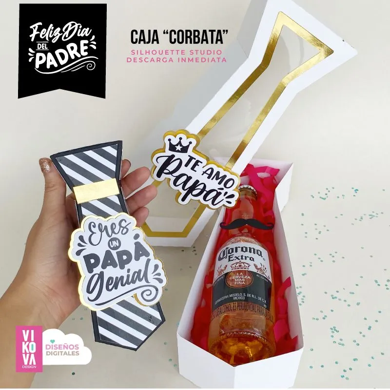 VIKOVA DESIGN Plantillas Digitales de Papeleria Creativa Plantilla de cajas corbata