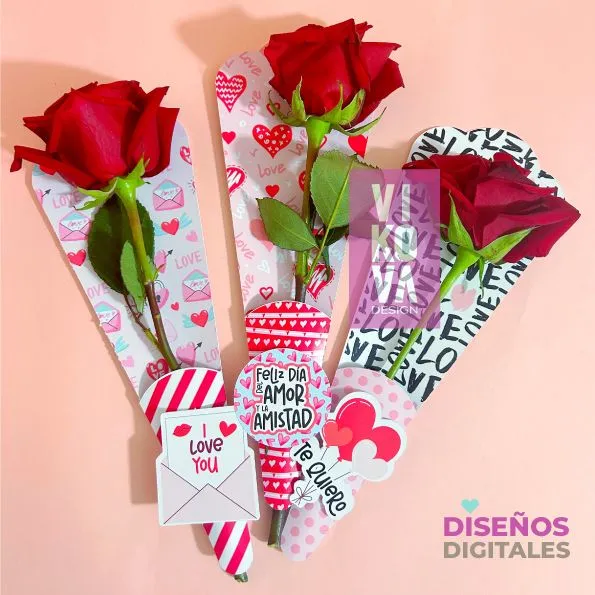 VIKOVA DESIGN Plantillas Digitales de Papeleria Creativa Plantillas de porta rosas