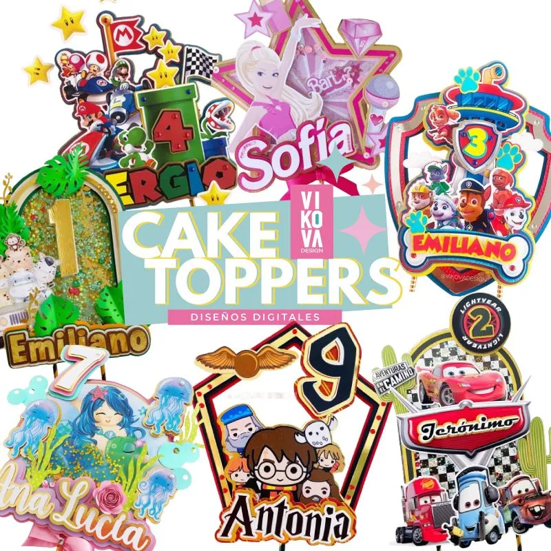 VIKOVA DESIGN Plantillas Digitales de Papeleria Creativa Plantillas y disenos de cake toppers con cameo