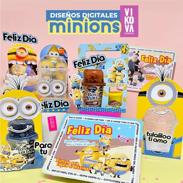VIKOVA DESIGN Plantillas Digitales de Papeleria Creativa Plantillas y empaques de los minions
