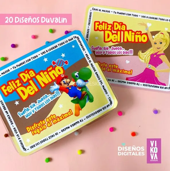 VIKOVA DESIGN Plantillas Digitales de Papeleria Creativa plantillas de Duvalines infantiles