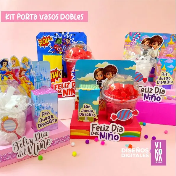 VIKOVA DESIGN Plantillas Digitales de Papeleria Creativa plantillas de mini bandejas para ninos