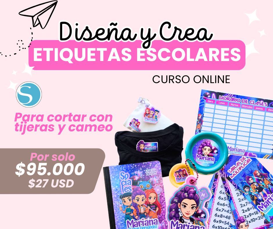 curso etiquetas escolares vikova design