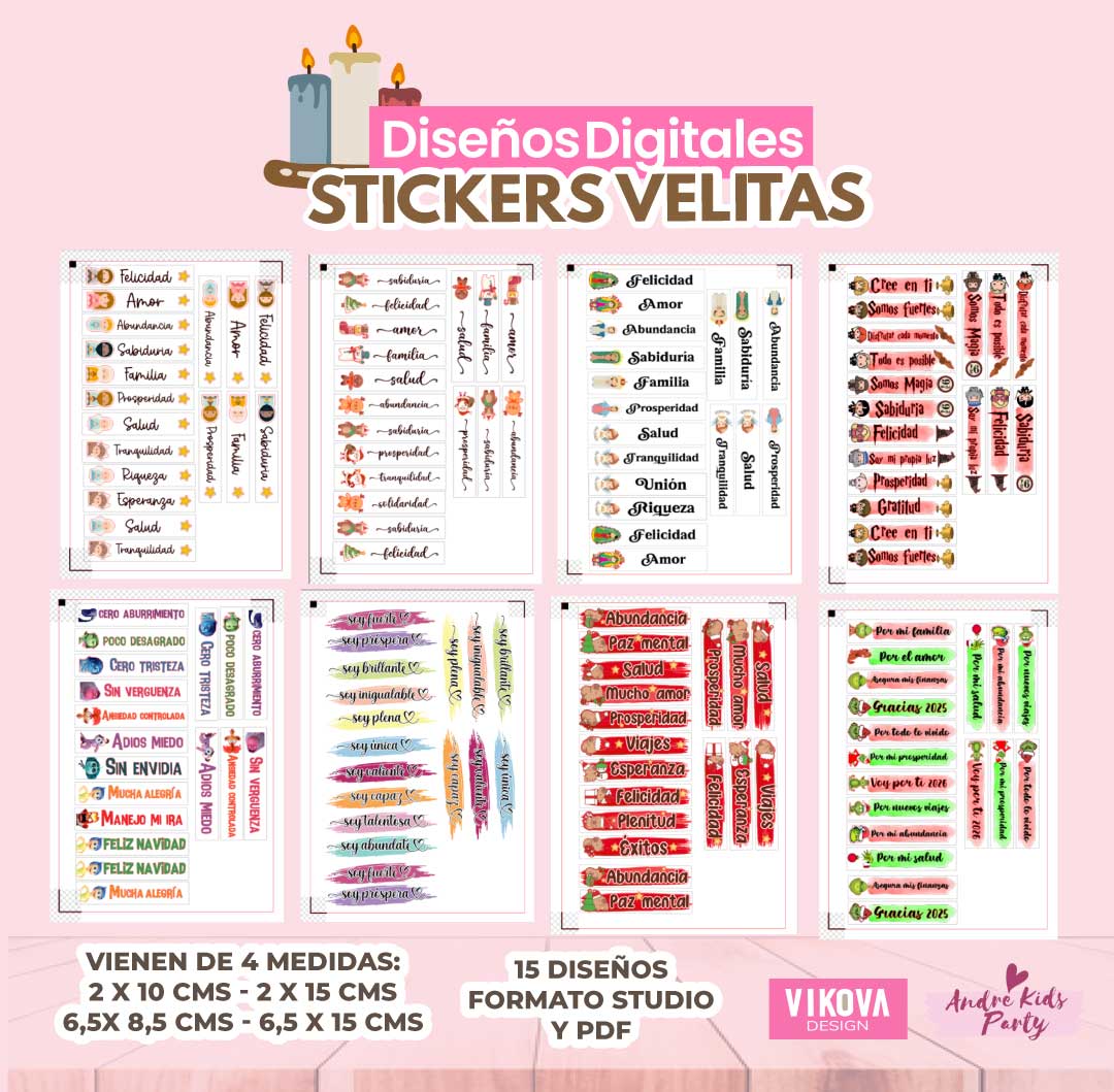 plantilla de stickers para velas