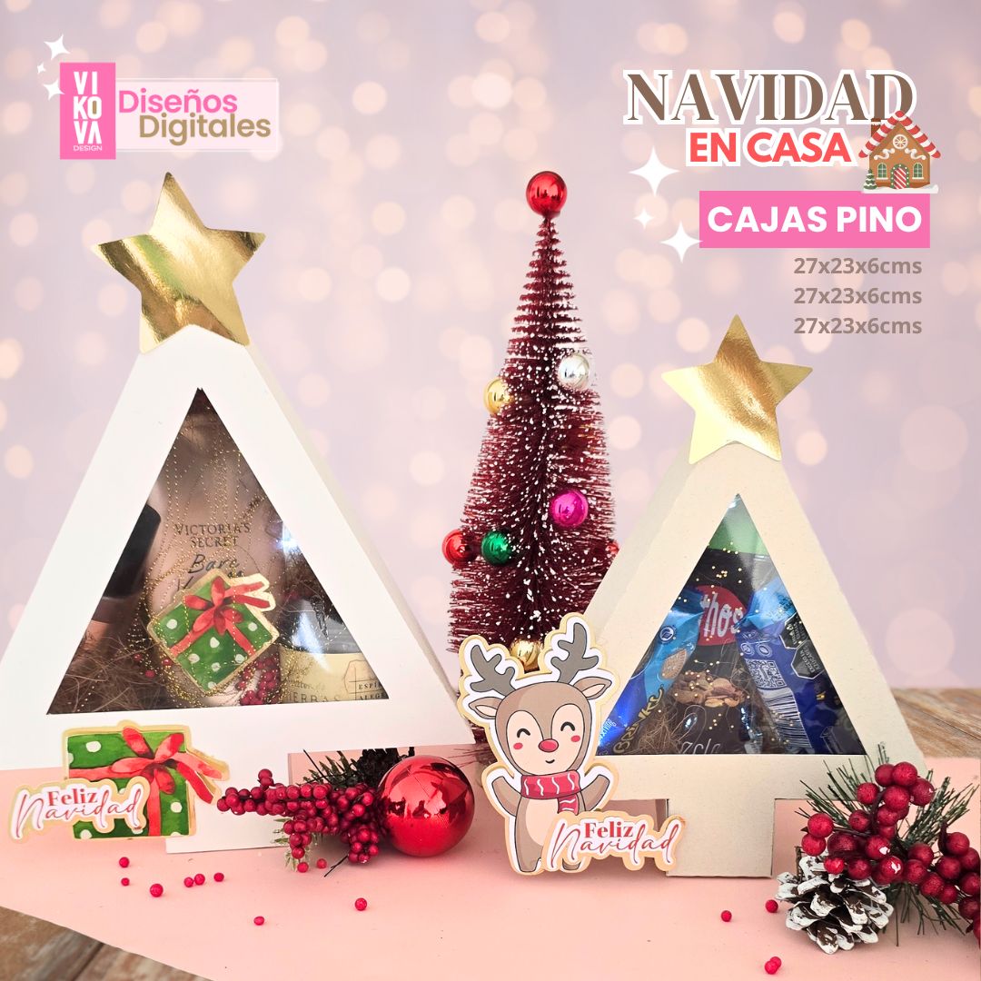 plantilla digitales cajas arbol navidad